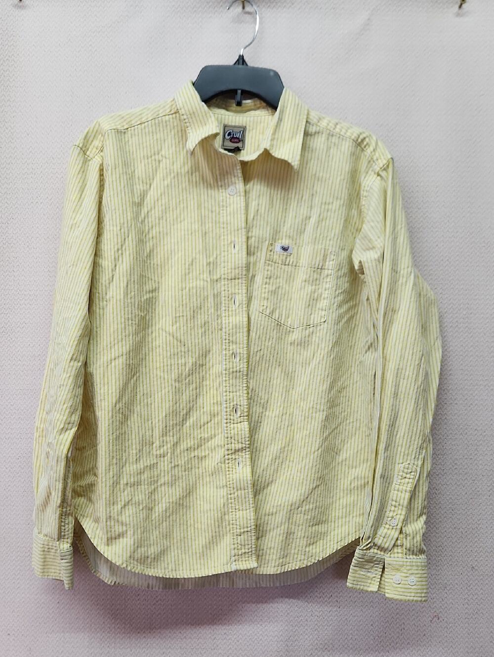 Lightweight Yellow Striped Men's Button-Down Shirt